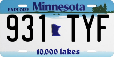 MN license plate 931TYF