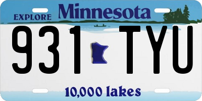 MN license plate 931TYU