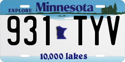 MN license plate 931TYV