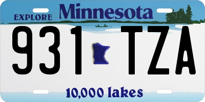 MN license plate 931TZA