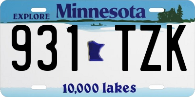 MN license plate 931TZK