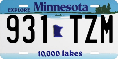 MN license plate 931TZM