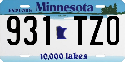 MN license plate 931TZO