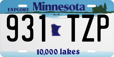 MN license plate 931TZP