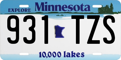 MN license plate 931TZS