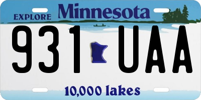 MN license plate 931UAA