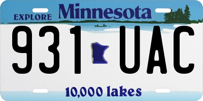 MN license plate 931UAC
