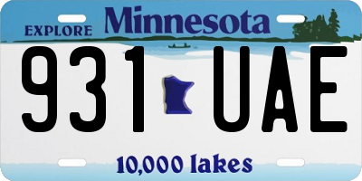 MN license plate 931UAE