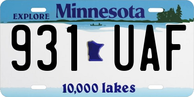 MN license plate 931UAF