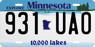 MN license plate 931UAO