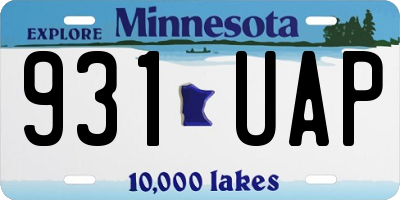 MN license plate 931UAP