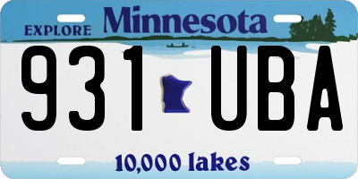 MN license plate 931UBA