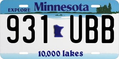 MN license plate 931UBB