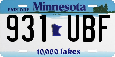 MN license plate 931UBF