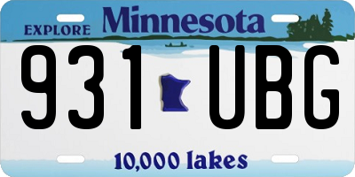 MN license plate 931UBG