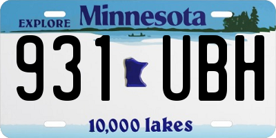 MN license plate 931UBH
