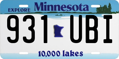 MN license plate 931UBI