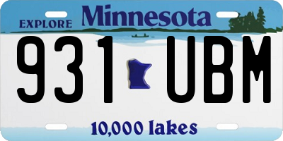 MN license plate 931UBM