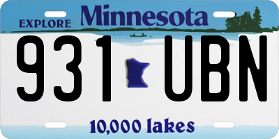 MN license plate 931UBN