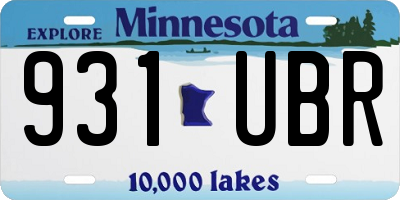 MN license plate 931UBR