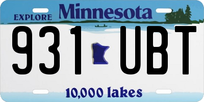 MN license plate 931UBT