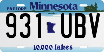 MN license plate 931UBV