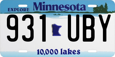 MN license plate 931UBY
