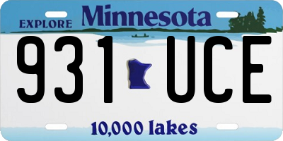 MN license plate 931UCE