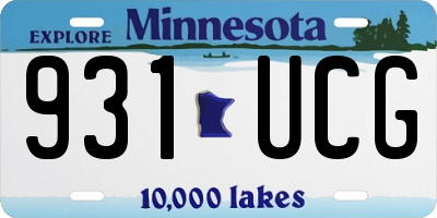 MN license plate 931UCG