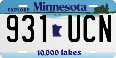 MN license plate 931UCN