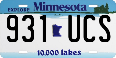 MN license plate 931UCS
