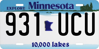 MN license plate 931UCU