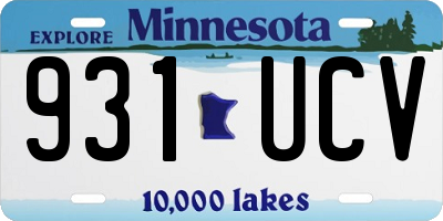MN license plate 931UCV