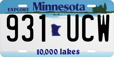 MN license plate 931UCW