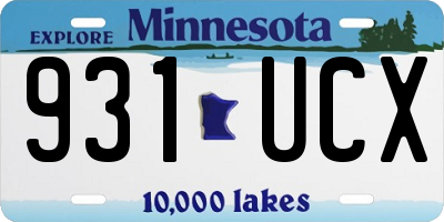 MN license plate 931UCX