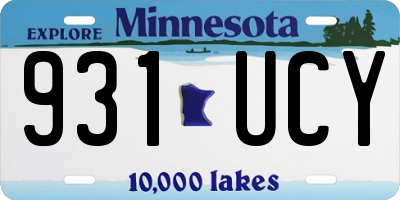 MN license plate 931UCY