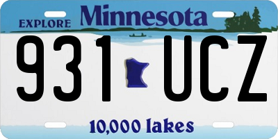 MN license plate 931UCZ