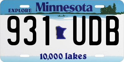 MN license plate 931UDB