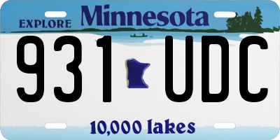 MN license plate 931UDC