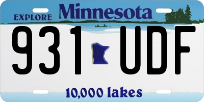 MN license plate 931UDF