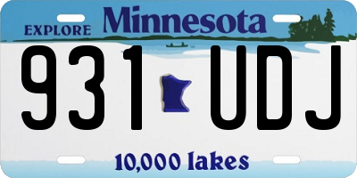 MN license plate 931UDJ
