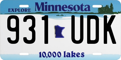 MN license plate 931UDK