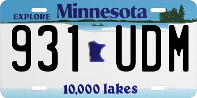 MN license plate 931UDM