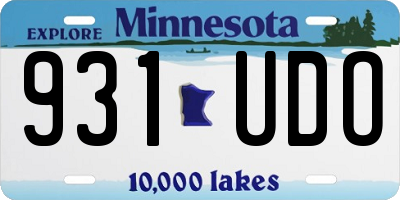 MN license plate 931UDO