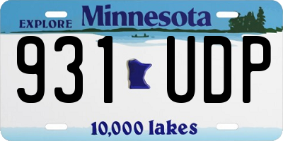 MN license plate 931UDP