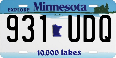MN license plate 931UDQ