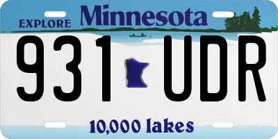MN license plate 931UDR
