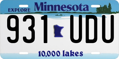 MN license plate 931UDU