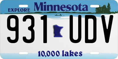 MN license plate 931UDV