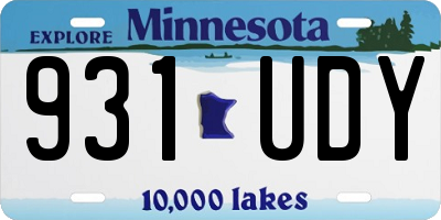 MN license plate 931UDY